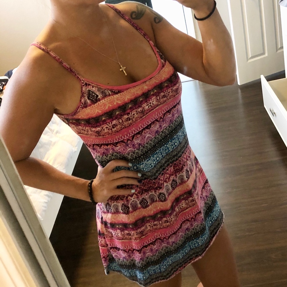 Multicolored Tribal Bathing Suit Coverup